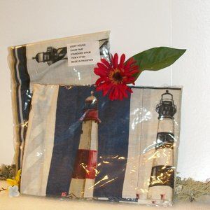 SOLD!  4 NEW LIGHTHOUSE PILLOW SHAMS In Sealed Factory Packages Standard Size